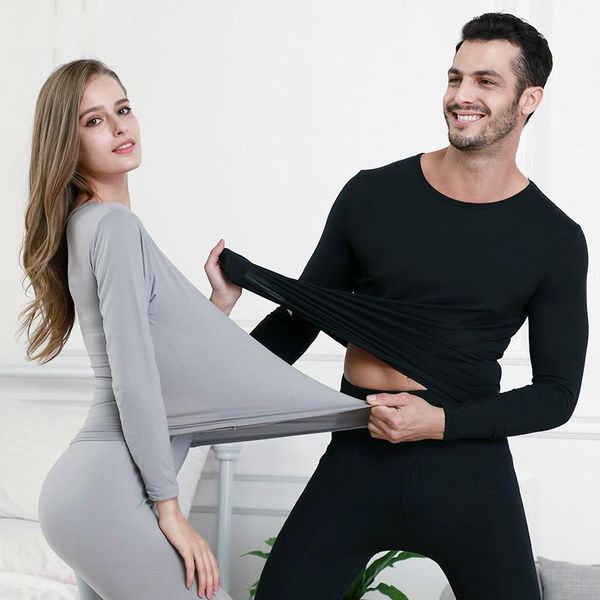 

men's thermal underwear and women's winter plus size clothing 2-piece trousers l-6xl, Black;white