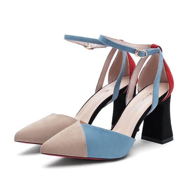 

2021 new summer pointed toe shoes with high heels, wild fashion, iron, sandals from the thin, breathable women's shoes, bombs. q690, Black