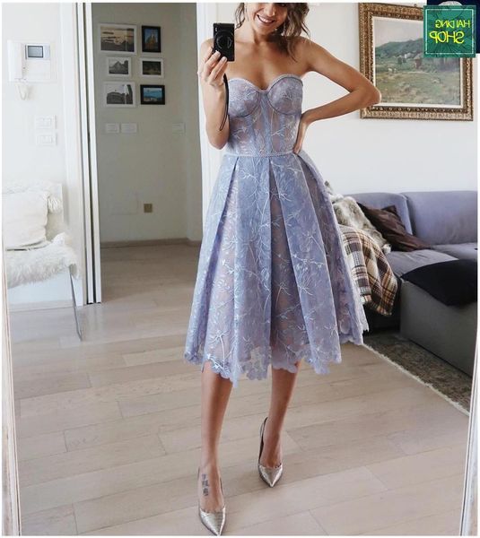 

designer elegant light blue evening dress with crochet pattern, wrapped skirt, bra and waist, a-line wedding dress black friday 2021 deals, White