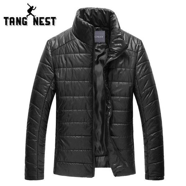 

tangnest 2020 warm winter man's jacket all-match necessary casual fit men coat solid size m-xxxl coat for male mwm910, Black