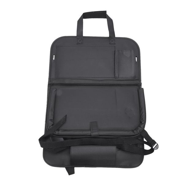 

car seat back hanging bag storage bag for gm multi-pocket pu leather pad cup storage folding shelf