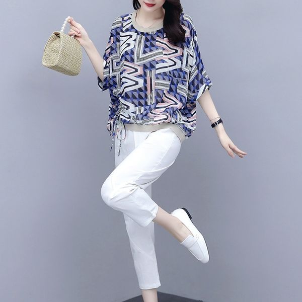 

и пенька костюм 40-летней мать летнего платья костюма хлопок белье хлопок linen2020 новых женская мода досуг крышка живот белье два кусок се, Gray