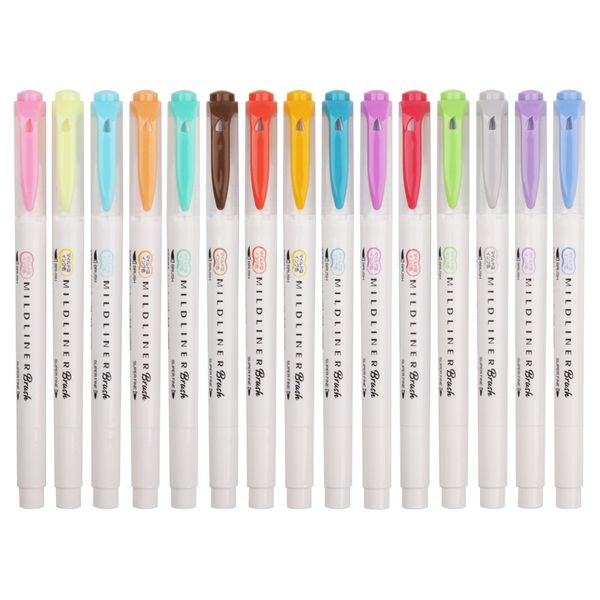 

zebra mildliner brush pen dual tip markers for drawing painting brushes stationary art supplies school bullet journal supplies