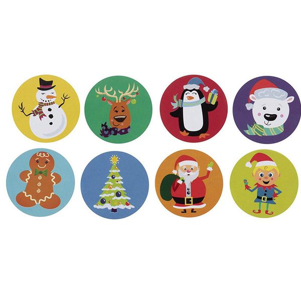 

50pcs/wad 8 designs pattern cartoon sticker for kids toys christmas gift waterproof adhesive labelsnew