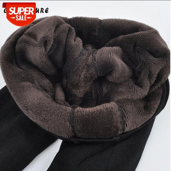 

chrleisure warm women's plus velvet winter leggings ankle-length keep warm solid pants high waist large size women leggings #yy9b, Black;white