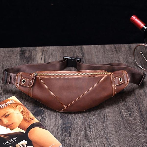 

waist bag men fanny pack bum bag travel new purse phone pocket mens chest shoulder pack vintage men's pu waist packs male