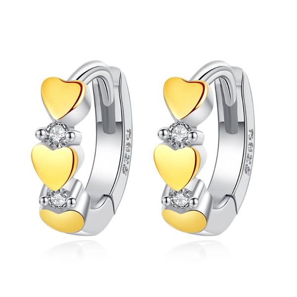 

hoop & huggie fashion women round temperament heart-shaped ear clip earrings banquet personality wild dress jewelry accessories, Golden;silver