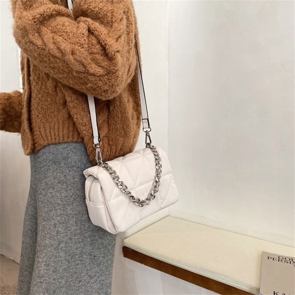 

fashion nylon lingge chains crossbody bag for women designer handbags luxury oxford shoulder bags lady small flap female purses