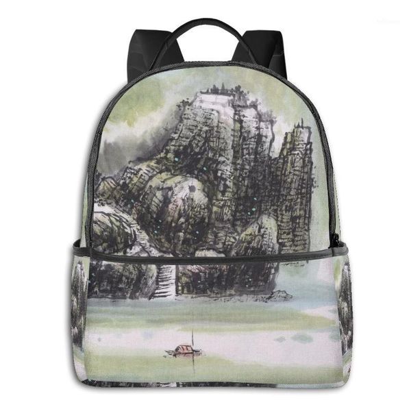 

noisydesigns backpack mountain ink landscape chinese style women men student school shoulder travel notebook bags1