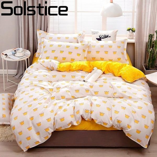 

solstice cartoon pink crown style children/kid bed linen duvet cover bed sheet pillowcase cover linens bedclothes 3/4pcs set
