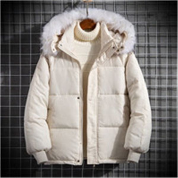 

fashion mens down jacket for winter keep warm hooded jackets with hat detachable down rib sleeve coats m-2xl, Black