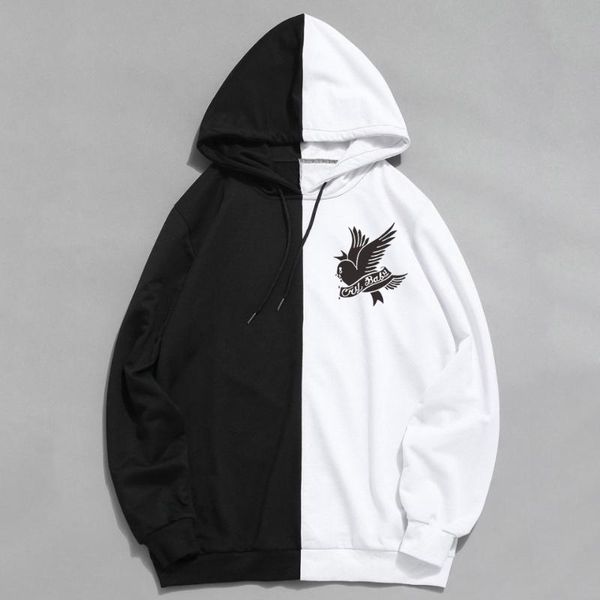 

hip rapper lil peep logo hoodies sweatshirt harajuku high street sweatshirt funny streetwear cry baby lil peep hoodie, Black