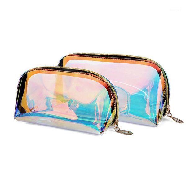 

holographic cosmetic bag transparent makeup case pouch toiletry travel organizer 35ef1