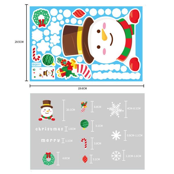 

snowflake window christmas electrostatic sticker gift snowman kids room new year wall stickers home decals decoration wallpaper 2021vv