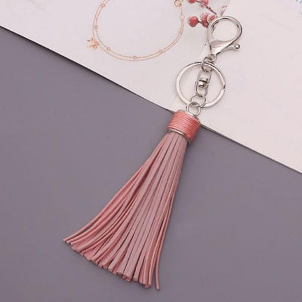 

casual leather tassels women keychain bag pendant alloy car key chain ring holder retro jewelry llavero gl5004 h sqcruy
