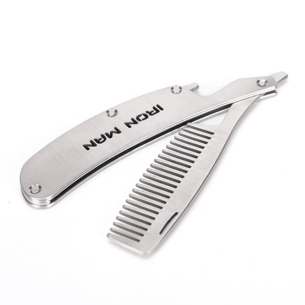 

foldable portable stainless steel beard shaping styling comb hair trimmer w6525