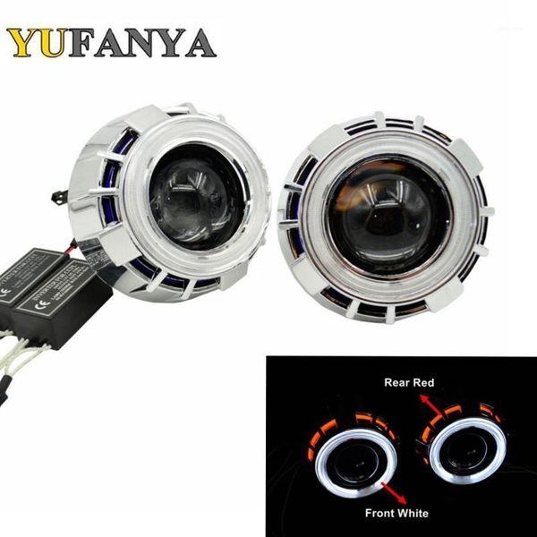 

2pcs 2.8 inch hid bixenon projector lens with cob angel eyes shrouds hid xenon bulb and ccfl back angel eyes auto lamp lens1