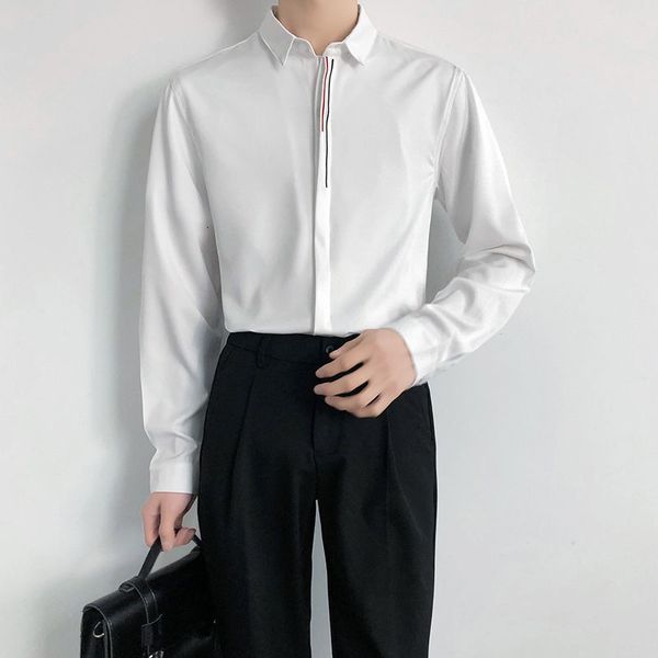 

spring 2021 men's and winter new lean trend m-5xl work shirt fashion young clothes p3qm, White;black