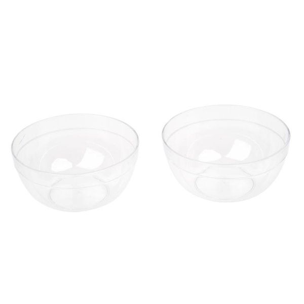 

women 9cm x 4.5cm diy facial clear plastic mask bowl mixer holder 2pcs
