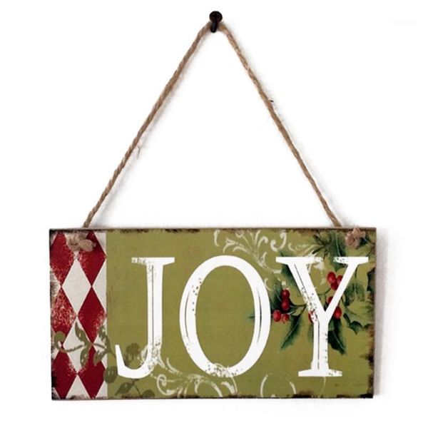 

christmas decorations door sign wooden tree holiday home decor "joy" hanging ornaments party supplies colorf1