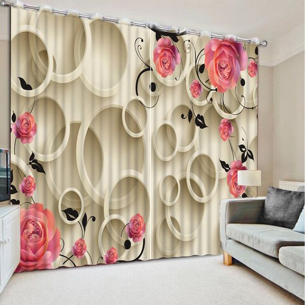 

custom 3d stereoscopic luxury curtains for living room european roses curtains kitchen window curtains butterfly curtain