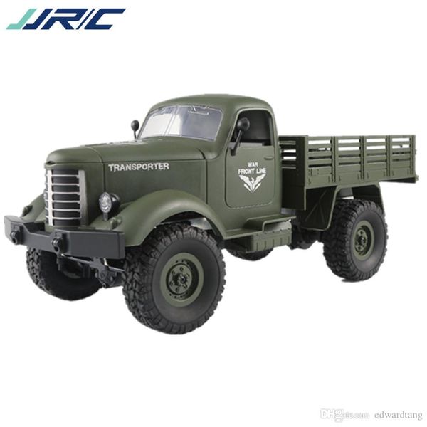 JJRC Q61 Giocattolo per camion militare fuoristrada telecomandato 1/16 6WD, trave in metallo C, differenziale piano inclinato, luci a LED, regalo di Natale per bambini, USEU