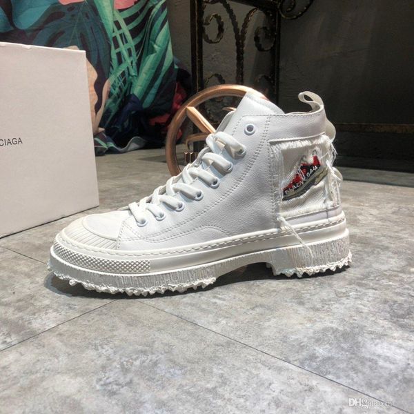 

2020 scarpe da uomo firmate white leather surface with non-slip bottom design luxury brands cowhide boots#2f, Black