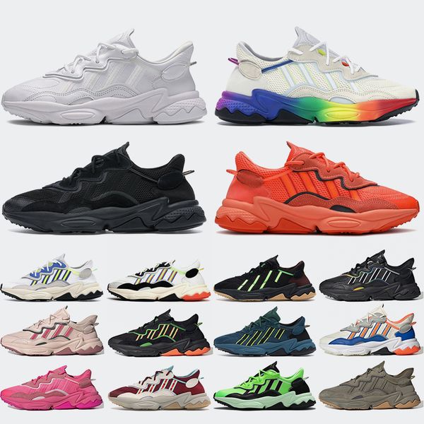 

2020 nmd women mens ozweego running shoes triple white black pride bold orange neon green solar red jogging trainers sneakers