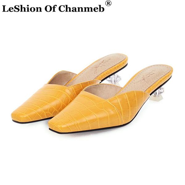 

fashion transparent heels shoes women mules zapatos de mujer ladies women's high heels party wedding shoes for spring summer new, Black