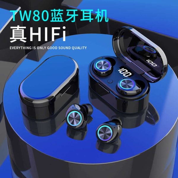 

bluetooth digital touch tws wirels tw80 sports headset 5.0