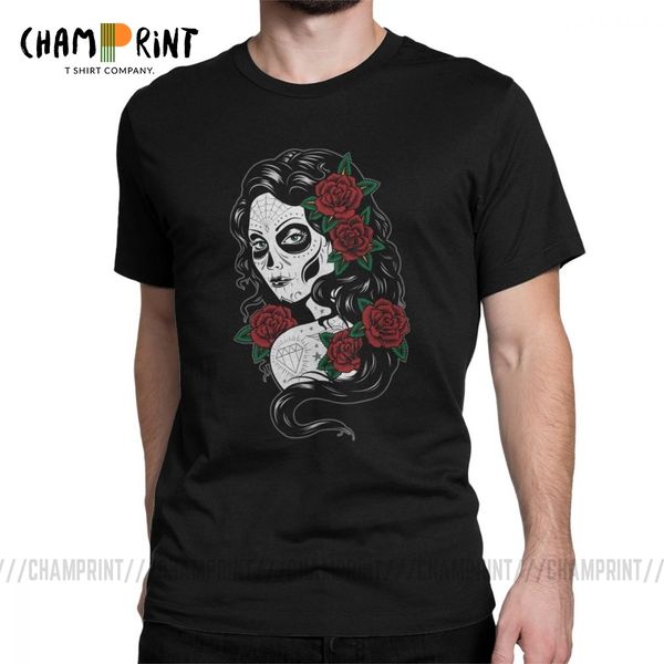 

fun sugar skull t-shirt men crewneck pure t shirt halloween horrible short sleeve tee shirt 4xl 5xl 6xl sport hooded sweatshirt hoodie