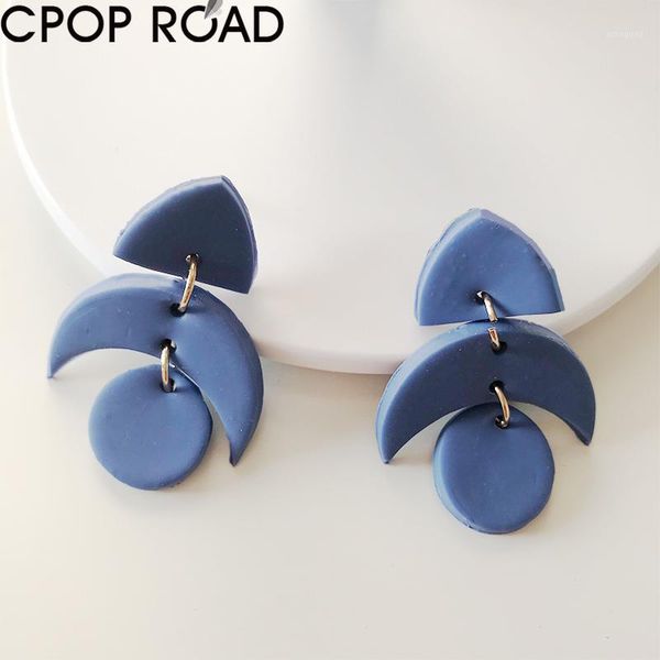 

dangle & chandelier color geometric u style polymeric clay earrings for women creative cute handmade earring fashion jewelry accessories1, Silver