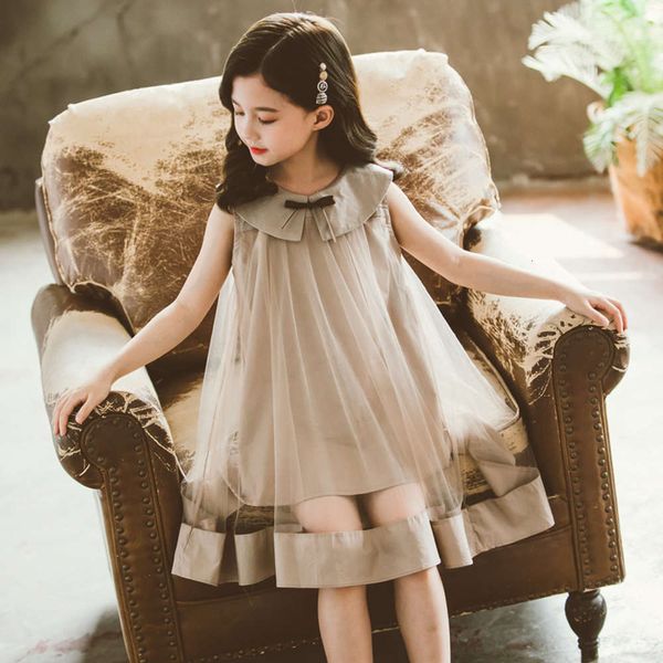 

gauze mori princs 2020 girls' new summer children's drs, Red;yellow