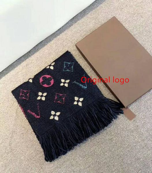 

designer scarf winter logomania shine cashmere scarf women and men two side black red silk wool blanket scarfs pashmina scarves and shawls, Blue;gray