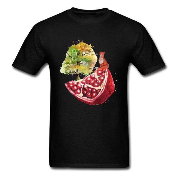 

2018 special design men t shirt watercolor epic fruit tree and red fox short sleeve & tees cartoon print sport hooded sweatshirt hoodie