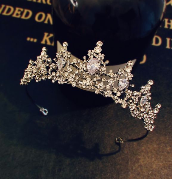 

wanghong same headdress princess crown 18 over the age of adulthood queen bridal accessories, Silver