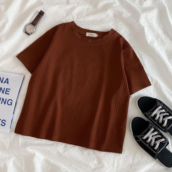 

women's t-shirt women t shirts spring summer 2021 solid korean o neck short sleeve tees casual white