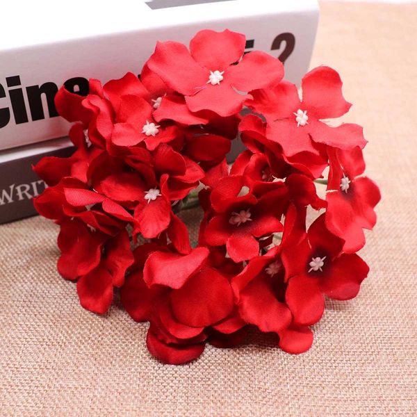 

5шт много удивительного красочного декоративного цветка для свадебной вечеринки роскошные искусственные гортензии шелкового салона украшения
