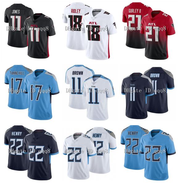 

ncaa 21 todd gurley ii jersey 22 derrick henry jersey 17 ryan tannehill 11 julio jones 18 ridley 11 aj brown football jersey, Black