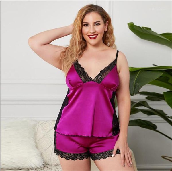 

womens sleepwear designer v neck womens clothing womens plus size pajamas sets fashion panelled lace, Black;red