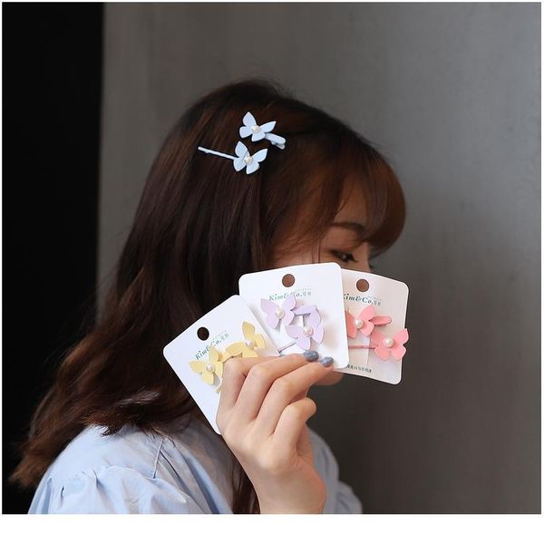 

2pcs iron solid color metal hairgrip girls snap butterfly hair clips for children baby hair accessories women barrettes qylcpz, Black;brown