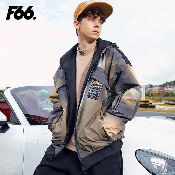 

autumn and winter 2019 winter new jacket men's loose hooded jacket printing casual couple models 1101, Black;brown