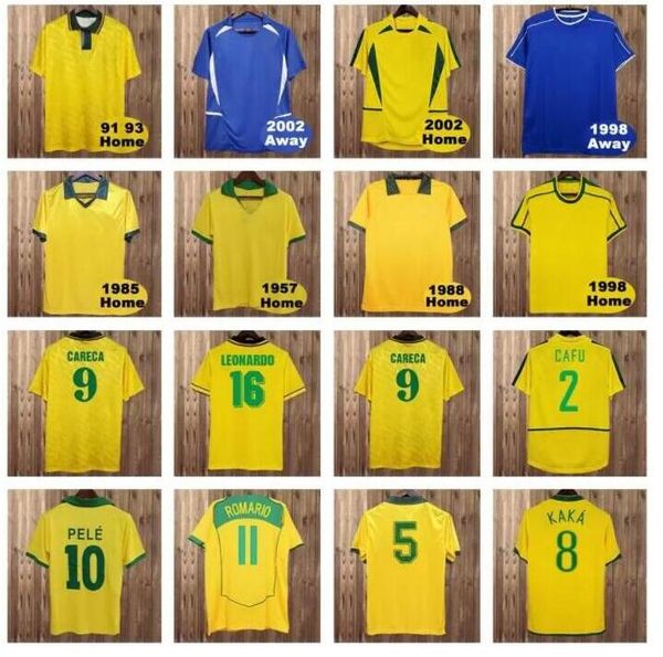 

retro brasil 2002 2004 1994 2006 1982 1998 1957 ronaldinho soccer jerseys romario ronaldo brazils rivaldo camisa de futebol shirt, Black;yellow