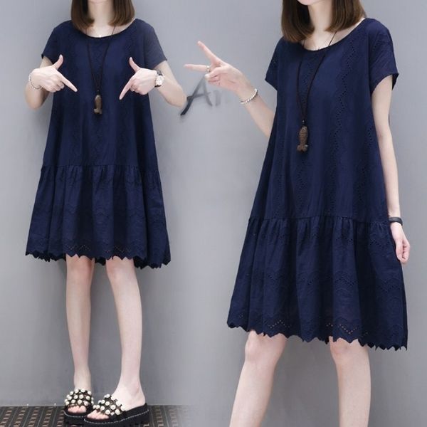 

y9kmj минималистский 2020 и платье dressdoll dressnew свободного большого размера стиль алин юбка холодного кукла лето средней длиной хлопок, Black;gray
