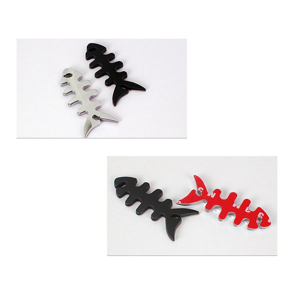 

1x for all car model sticker fish skull silvery black emblem badge styling exterior accessory front rear door cover bumper door leaf