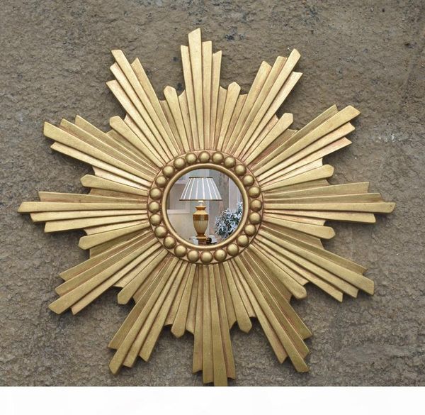 

61cmx61cm new products listed european mirror sun hanging mirror villa decorati office wall decoration american mirror