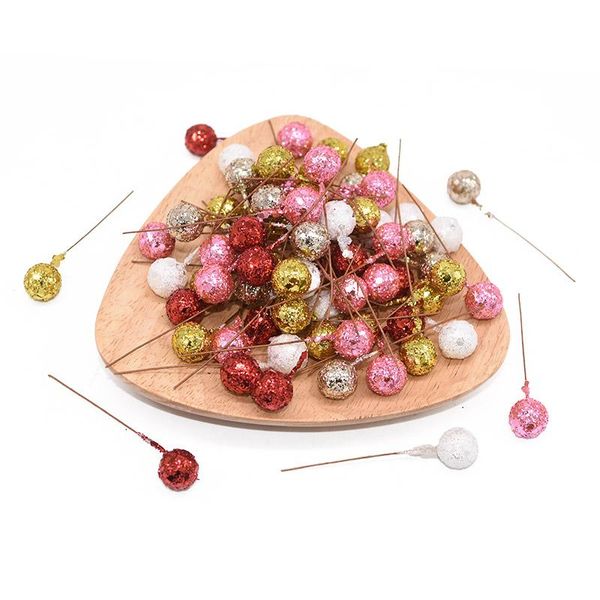 

50pcs diy flowers glitter christmas flowers artificial berries artificial flowers stamens wedding christams party decoration 50pcs di bbyjub