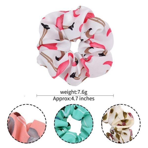 

factoryeemzmulti new chiffon colorful 4.7 inch flamingo shredded large intestinal ring hair ropefor girls accessory a281