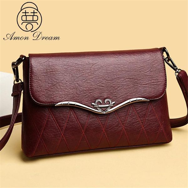 

shoulder bags leather handbags casual solid color crossbody for women 2021 simple small messenger sac a main