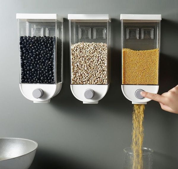 

wall-mounted kitchen multi-grain sealed jars perforated -grade storage boxez grain container orgainzer sqcbzep pp2006